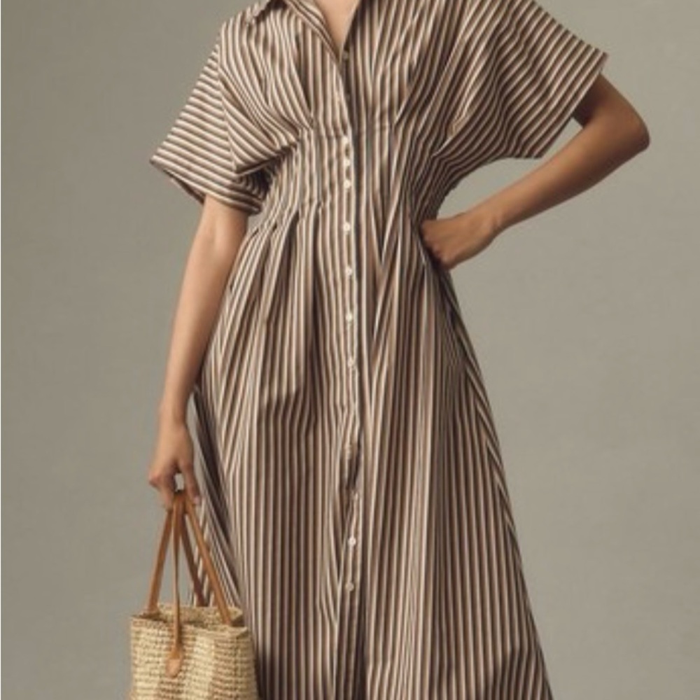 Anthropologie - Tobie Shirt Dress Brown Motif